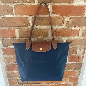 Longchamp Le Pilege Navy Small Tote